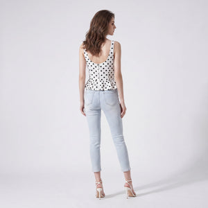 Polka Dot Peplum Top WHD0605188-S-26012127