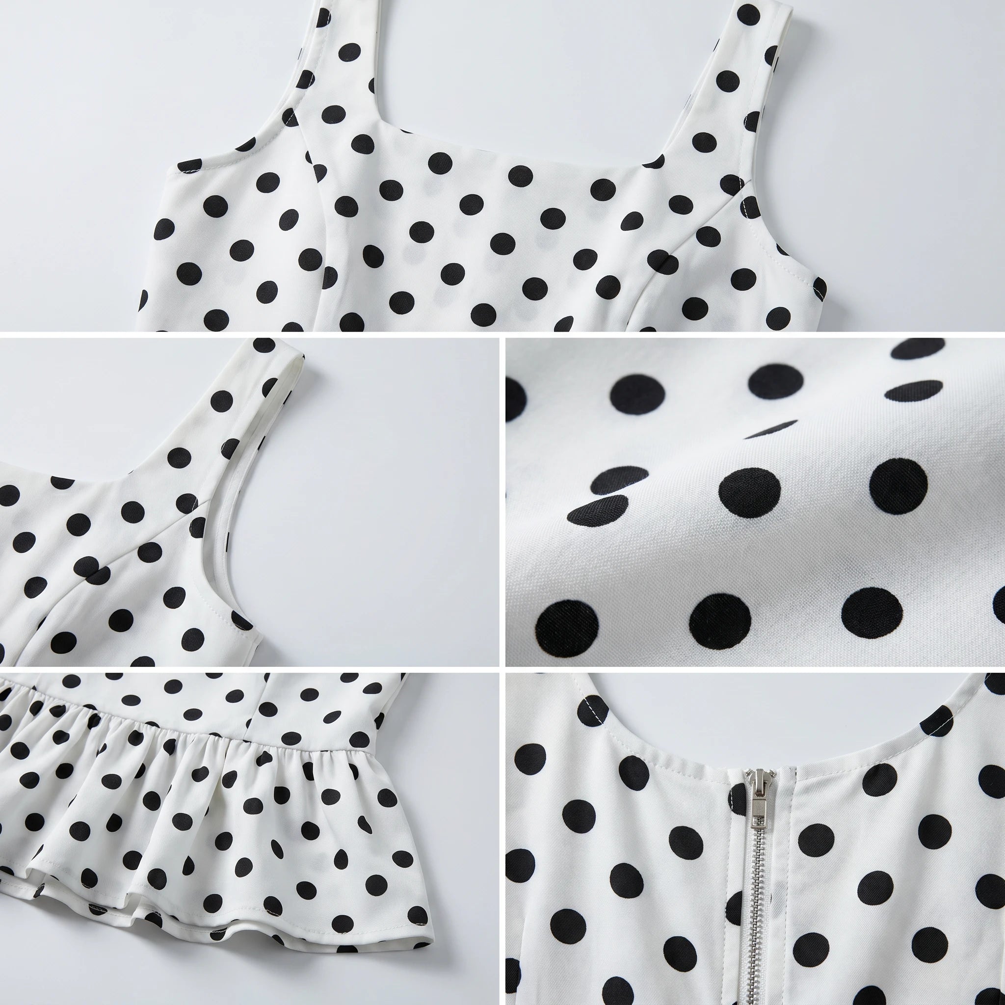 Polka Dot Peplum Top WHD0605188-S-26012127