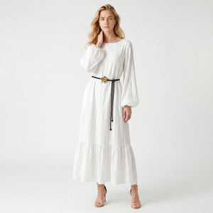 Belted White Shirt Dress WHD0605189-S-260128