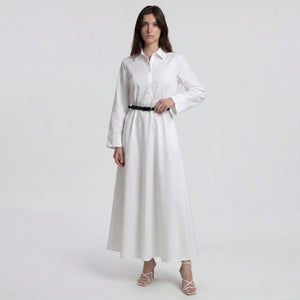 Belted White Shirt Dress WHD0605190-S-260127