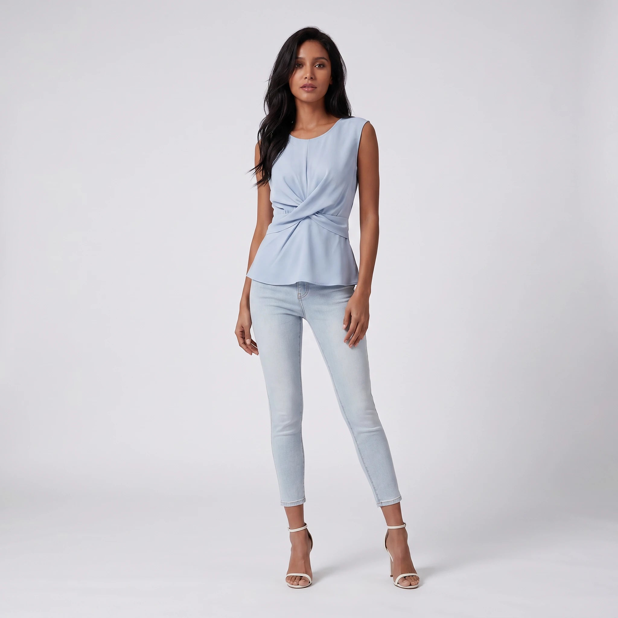 Twist Front Peplum Top WHD0605191-S-2601218