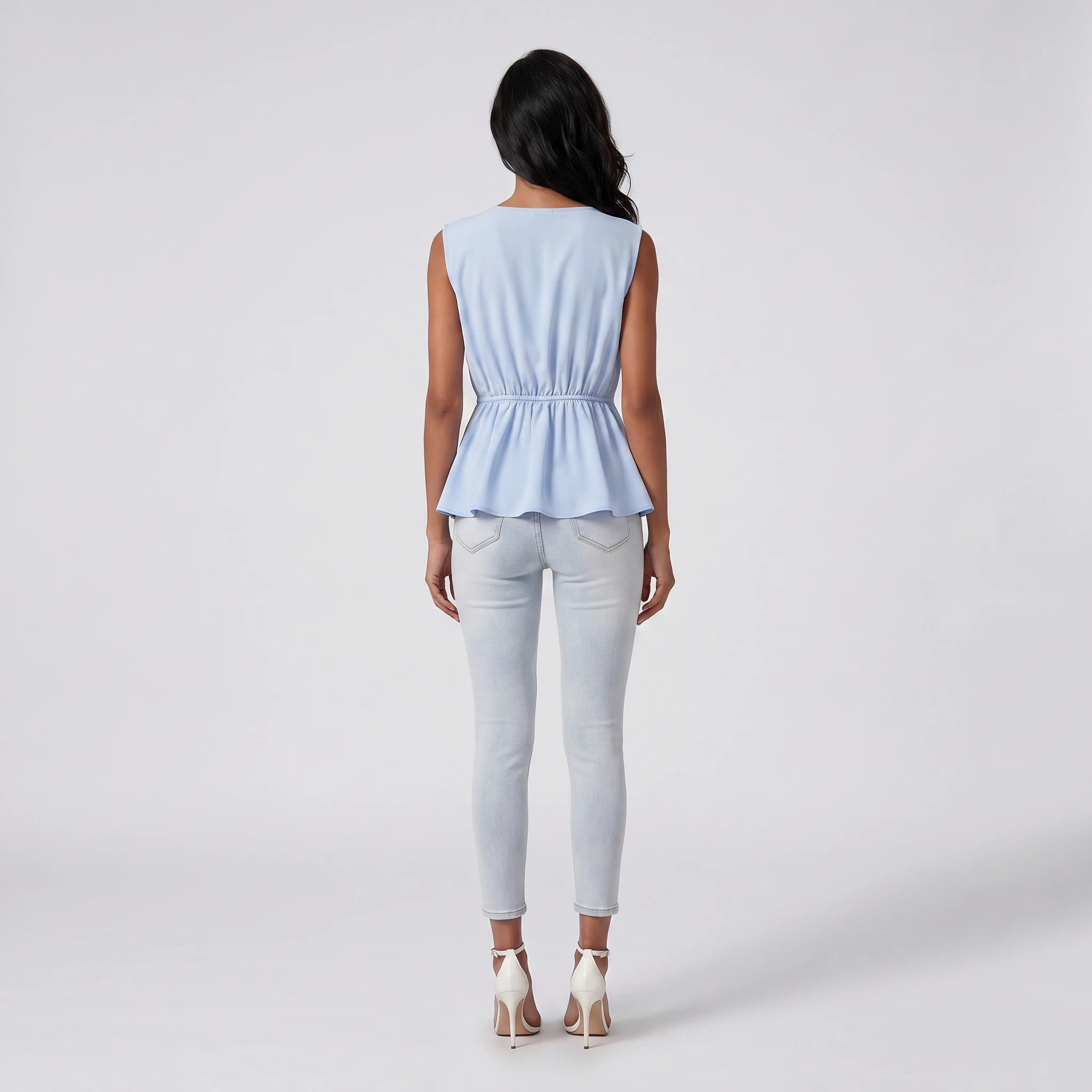 Twist Front Peplum Top WHD0605191-S-2601218