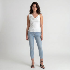 Draped Flower Detail Top WHD0605202-S-2512120