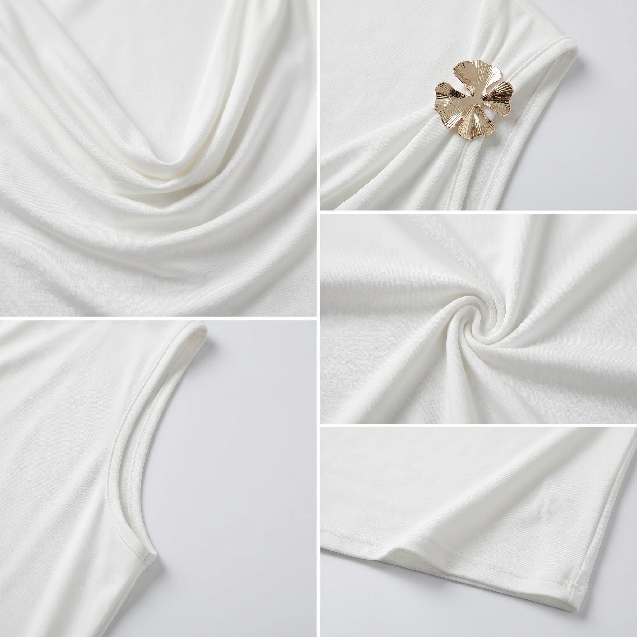 Draped Flower Detail Top WHD0605202-S-2512120