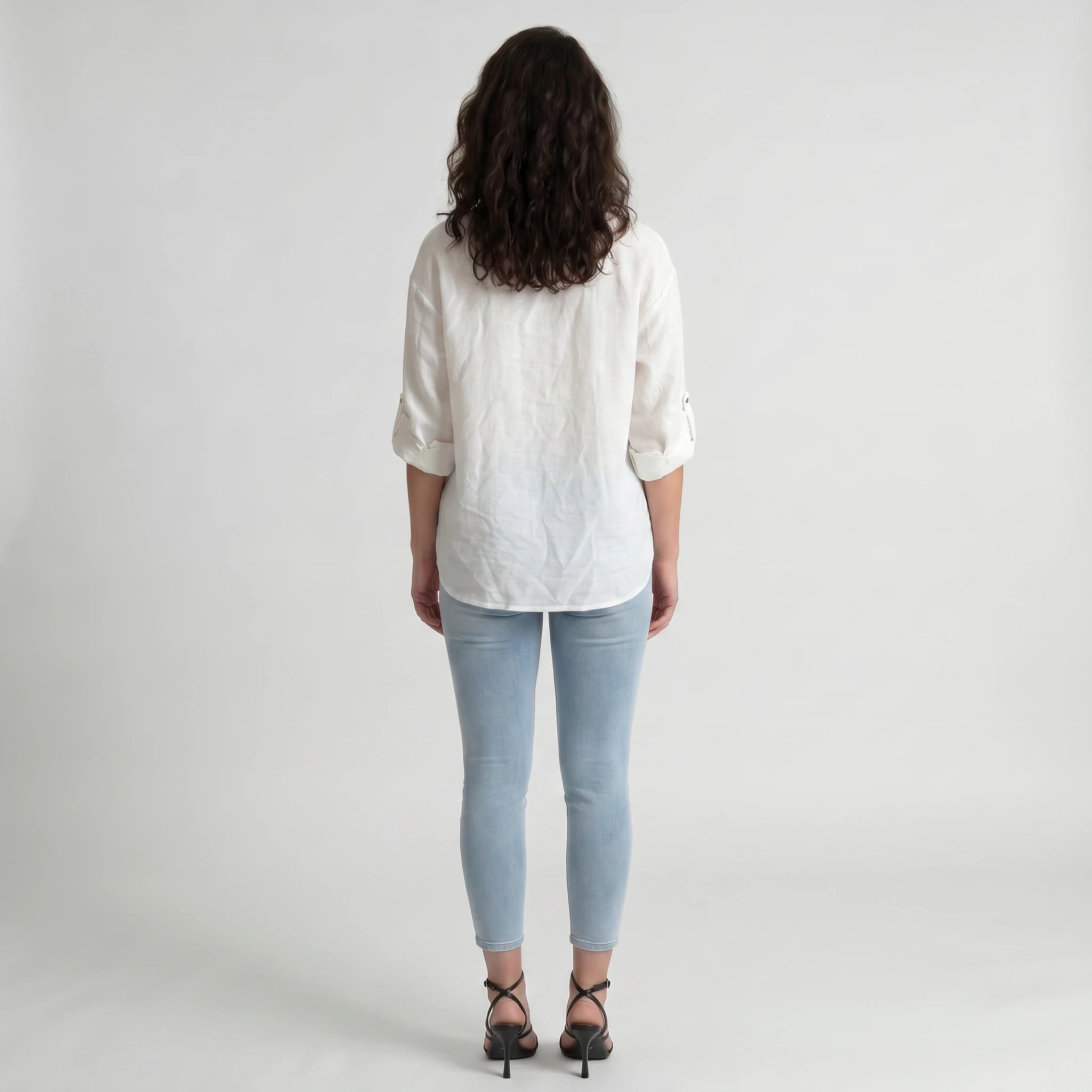 Floral Appliqué Button Shirt WHD0605207-S-250761-1