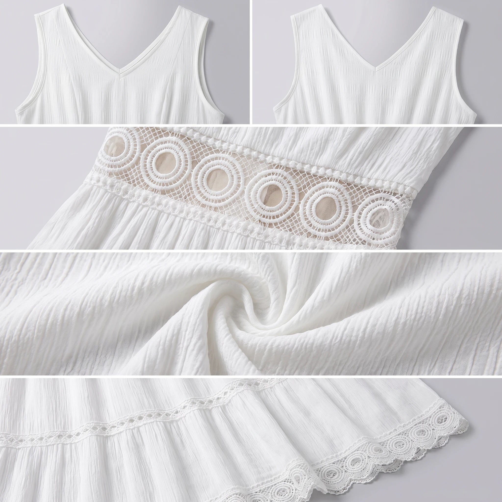 White Lace Cutout Tiered Maxi Dress WHD0605213-WH-30302