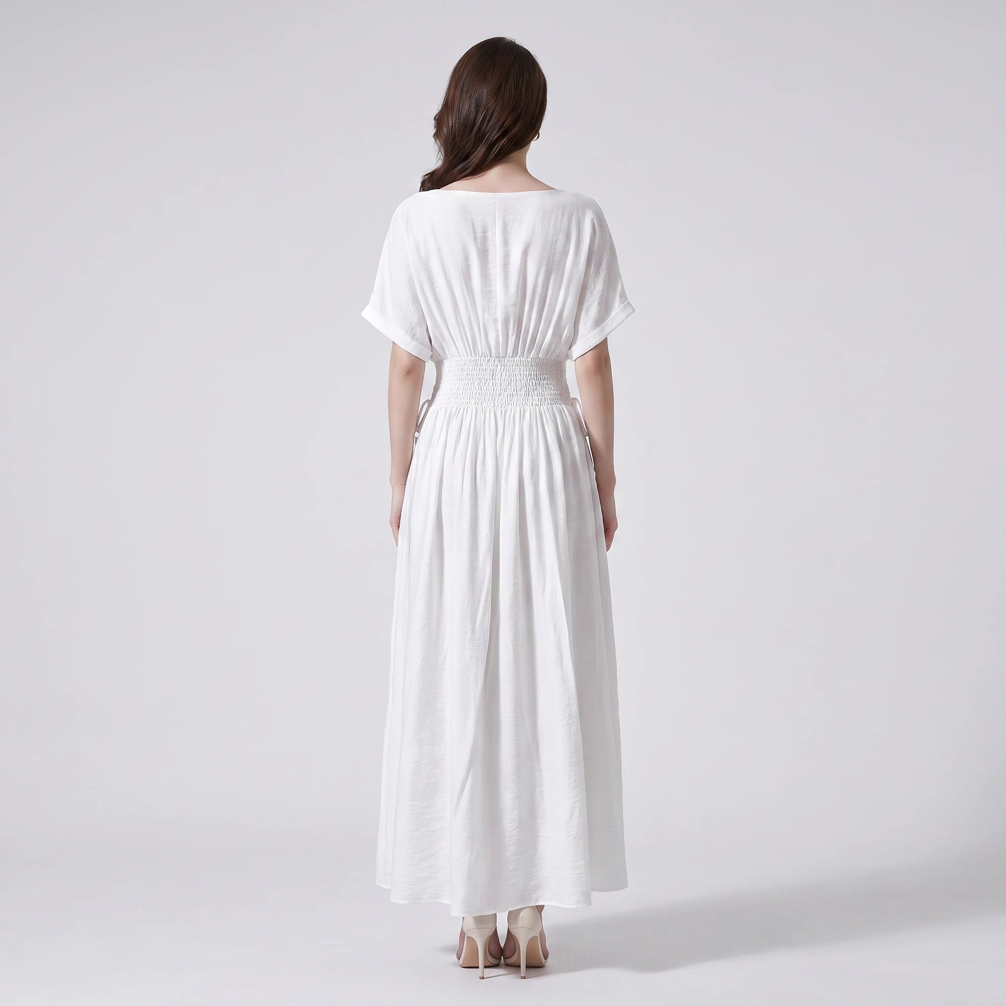 Embroidered V-Neck Maxi Dress WHD0605216-S-250260-1