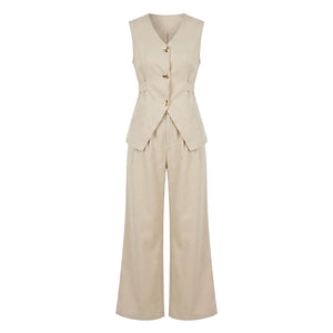 Asymmetric Vest Pant Set WHD0605220-S-250813