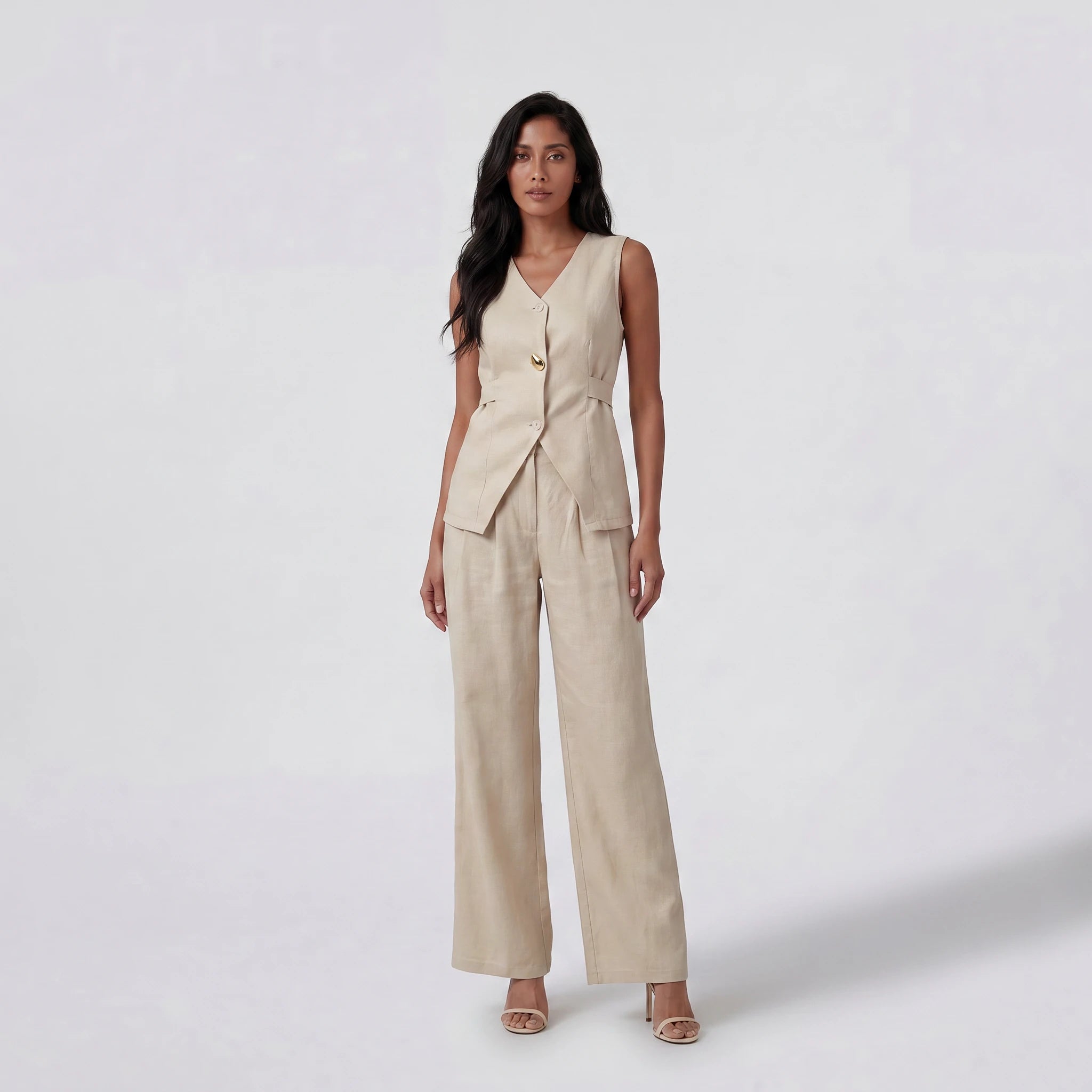 Asymmetric Vest Pant Set WHD0605220-S-250813