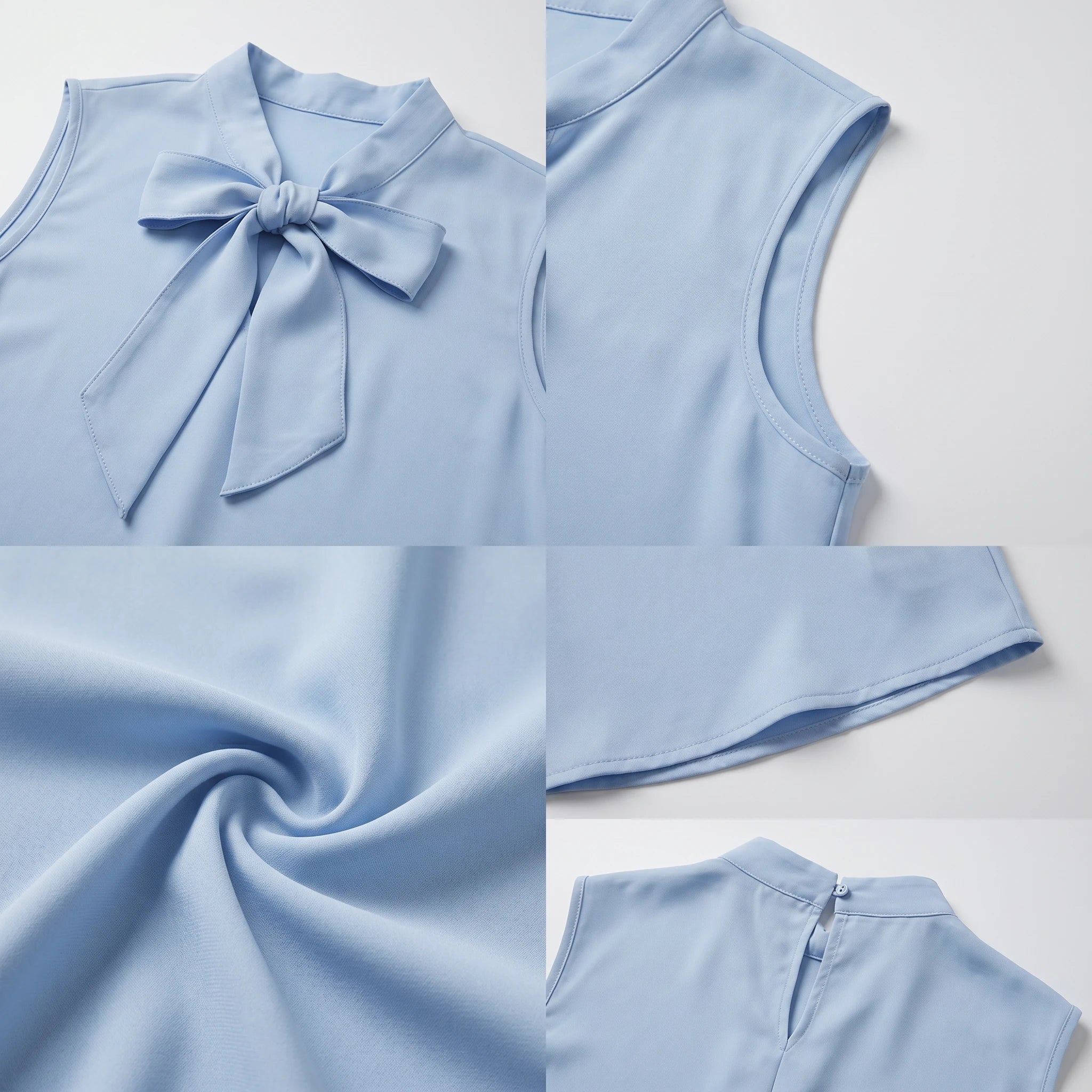 Pussy Bow Sleeveless Blouse WHD0605228-S-2601221