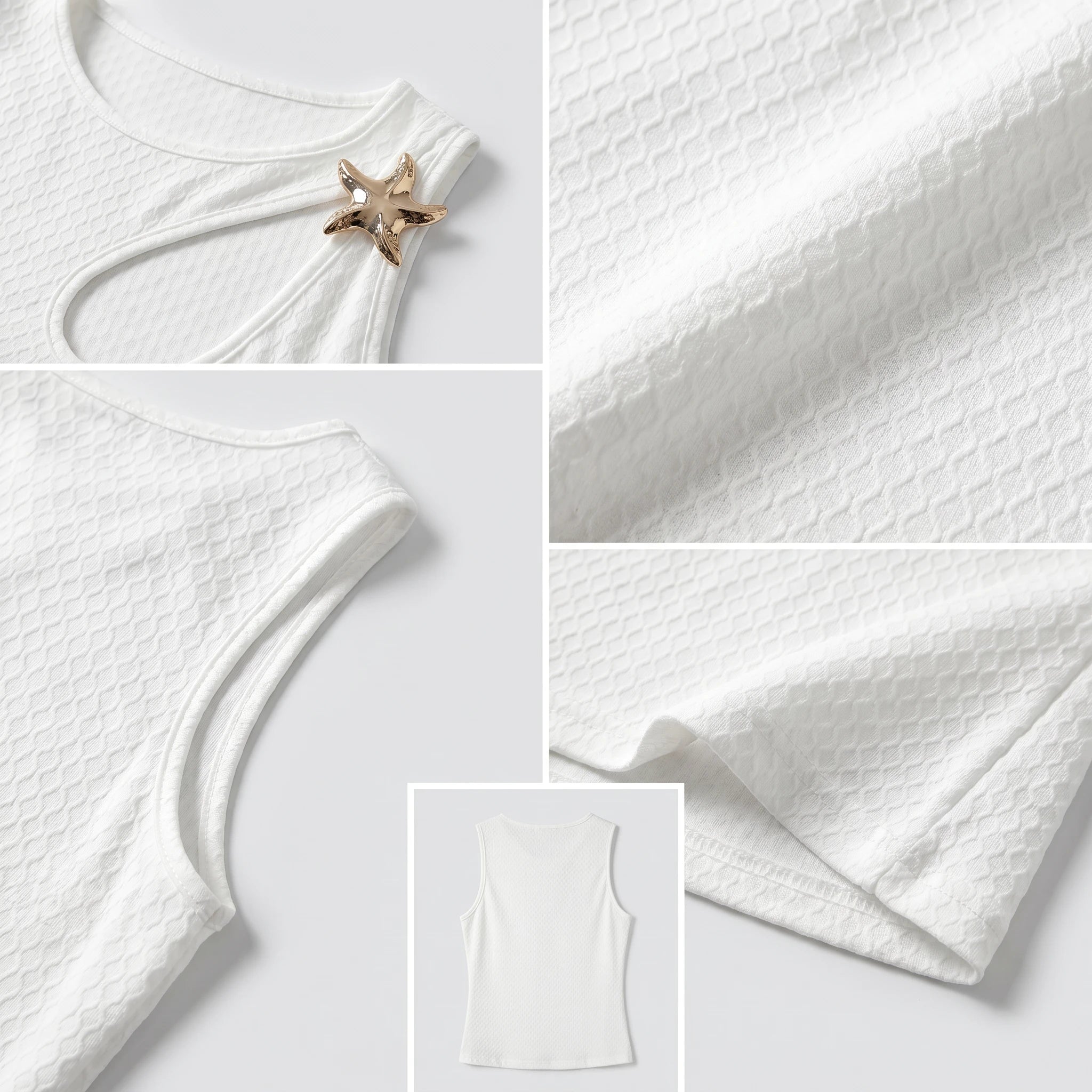 Starfish Cutout Textured Top WHD0605230-S-2511101