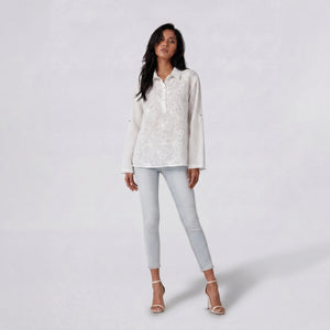 Floral Embroidered Sheer Blouse WHD0605234-S-250979-1