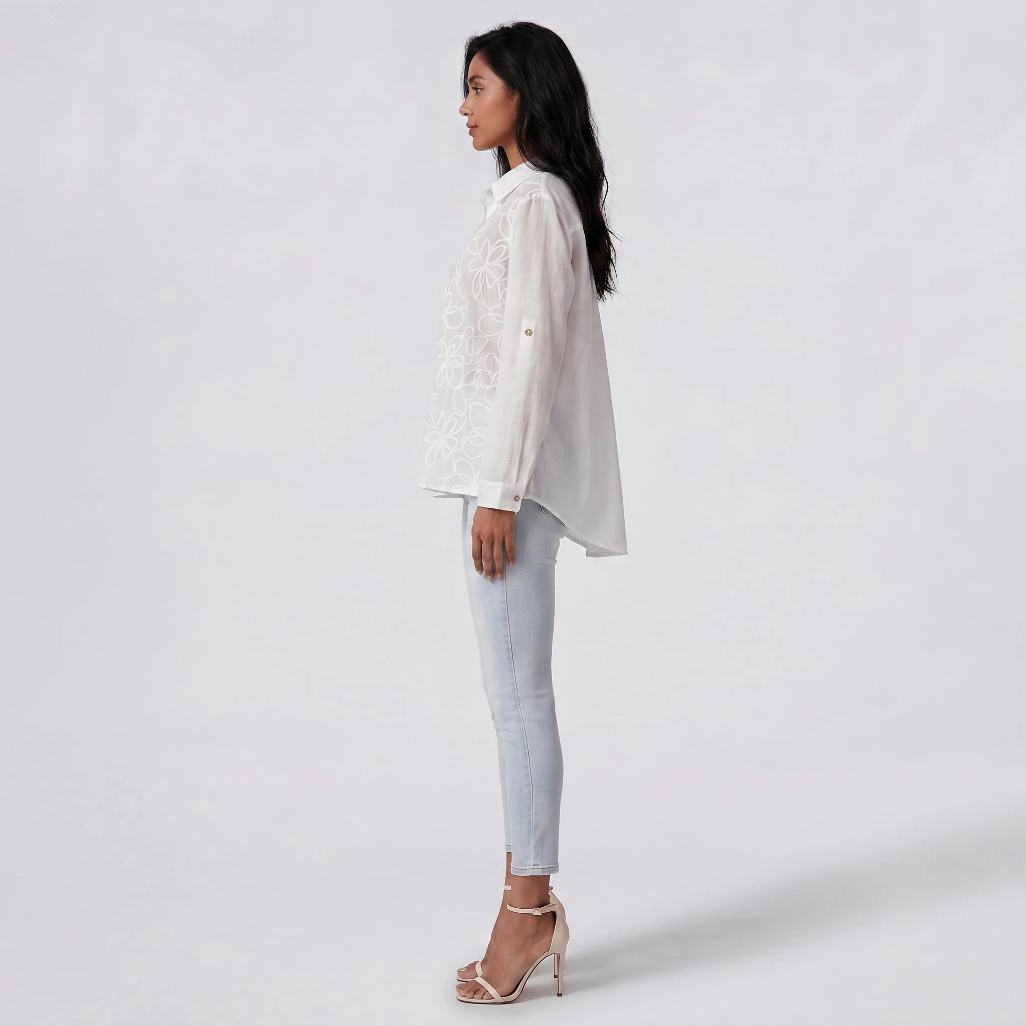 Floral Embroidered Sheer Blouse WHD0605234-S-250979-1