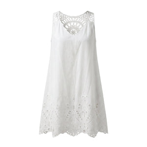 Crochet Back Eyelet Dress WHD0605235-S-250470