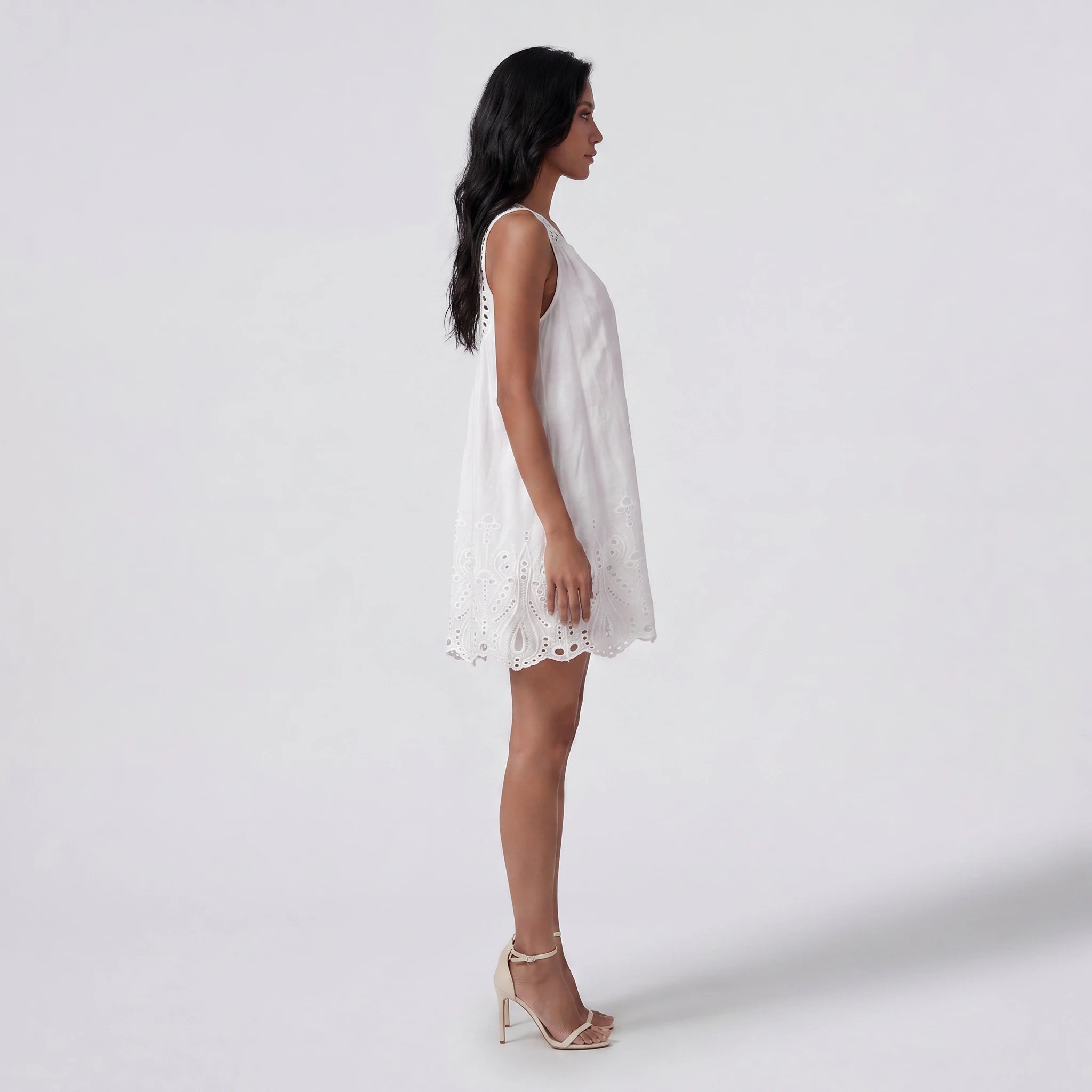 Crochet Back Eyelet Dress WHD0605235-S-250470