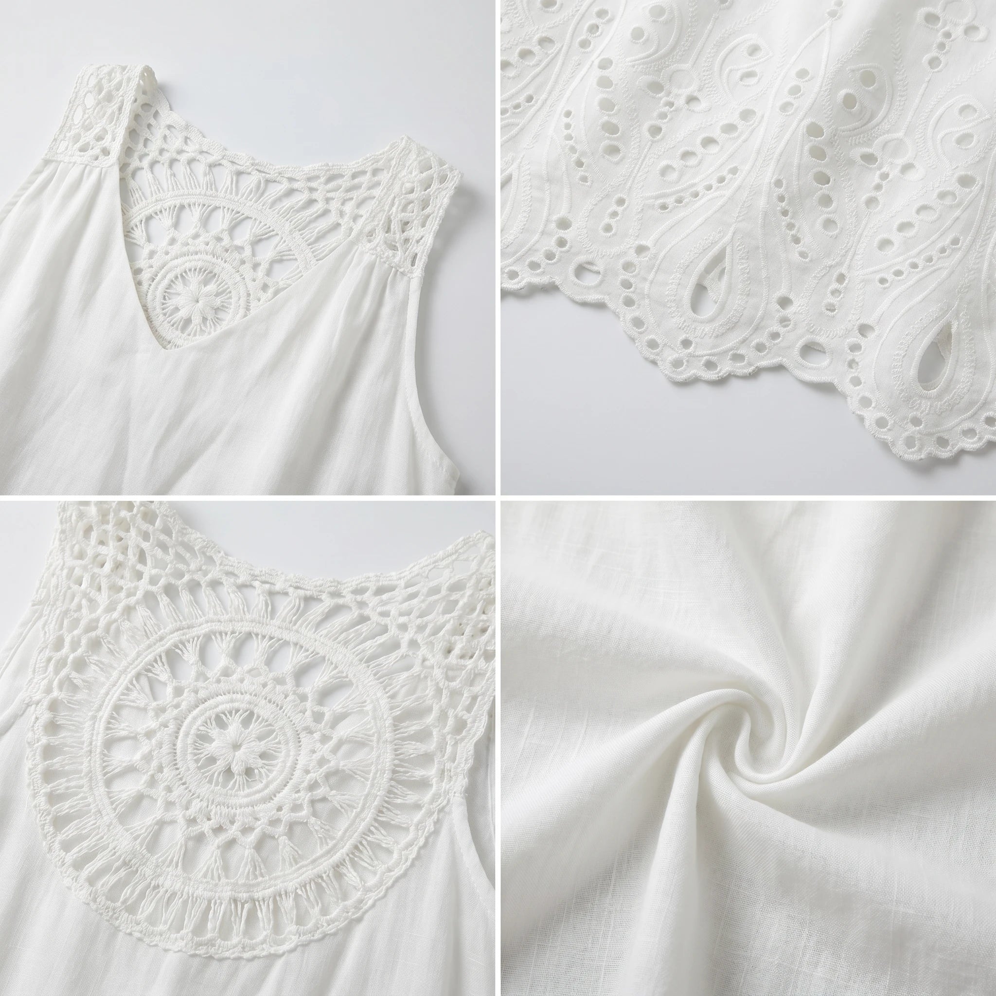 Crochet Back Eyelet Dress WHD0605235-S-250470