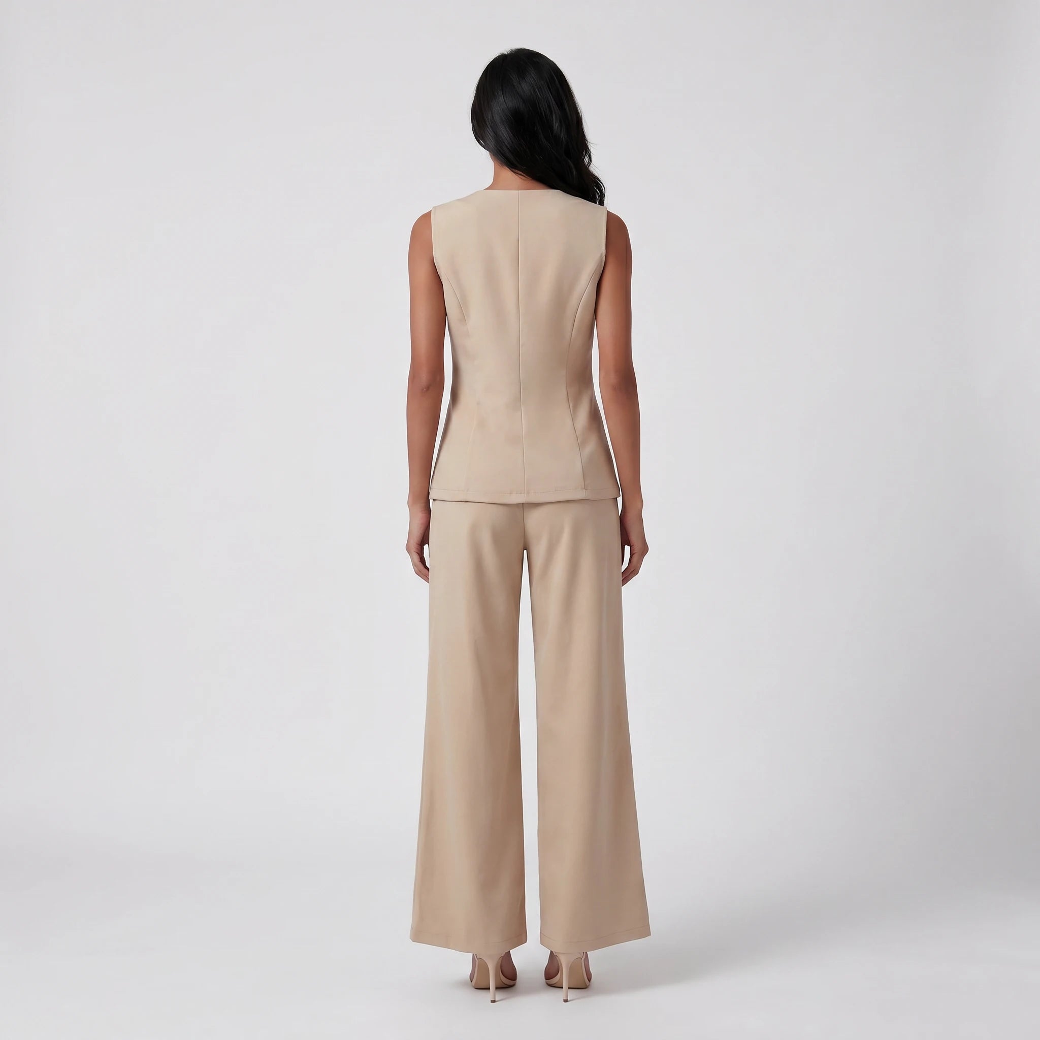 Gold Button Vest Pants Set WHD0605236-S-250806
