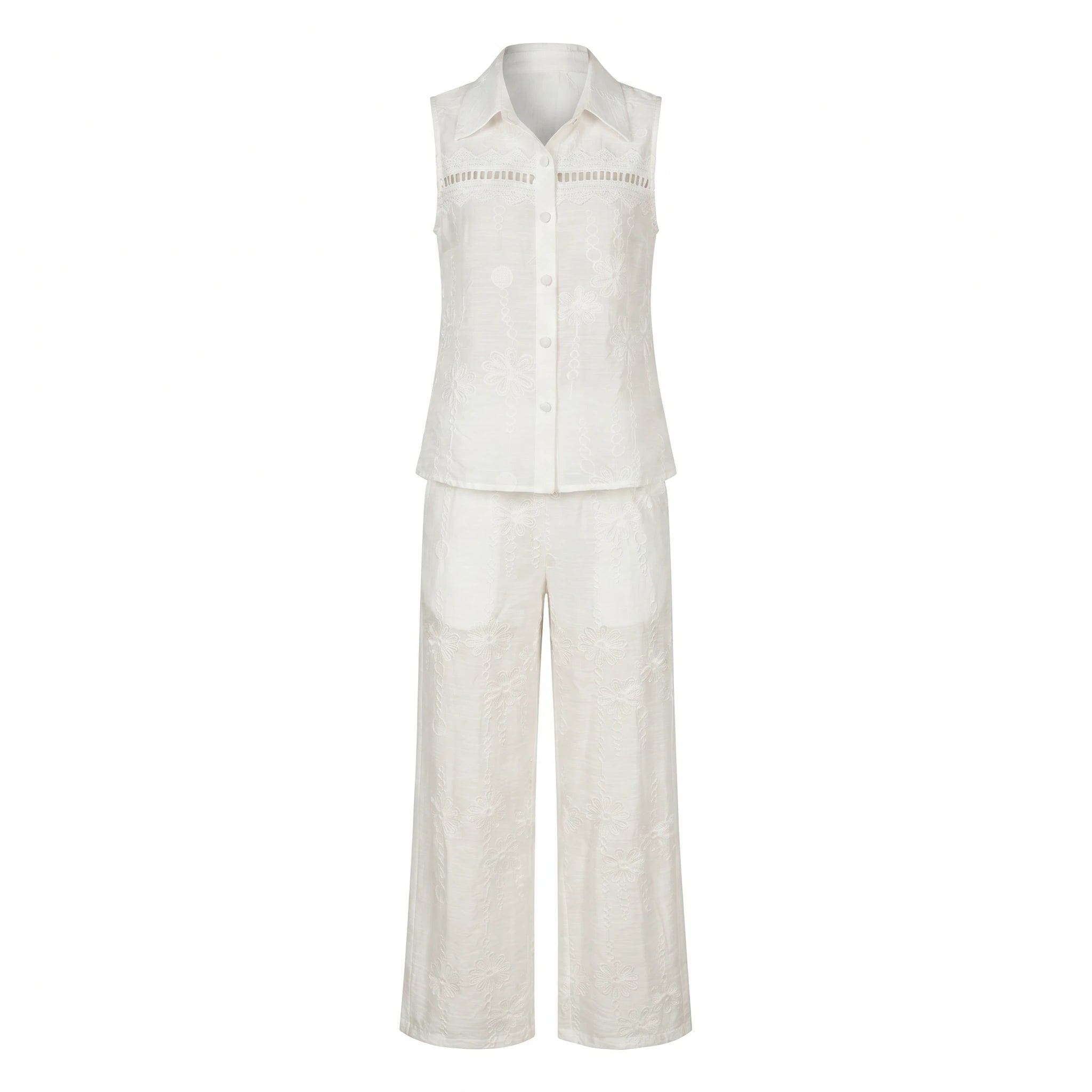 Embroidered Shirt Pants Set WHD0605237-S-251051