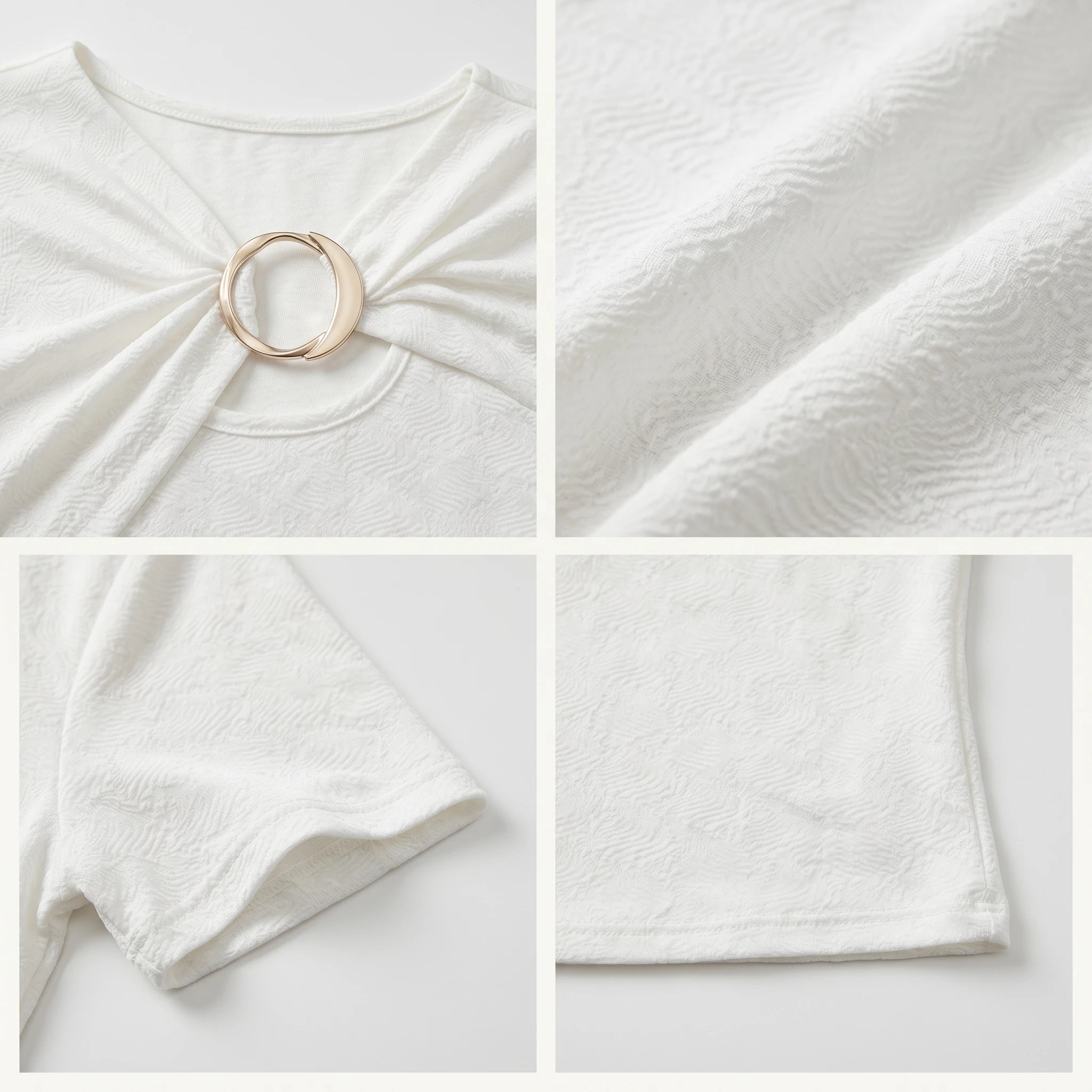 Ring Detail Ruched Top WHD0605297-S-251167