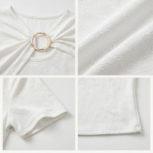 Ring Detail Ruched Top WHD0605297-S-251167