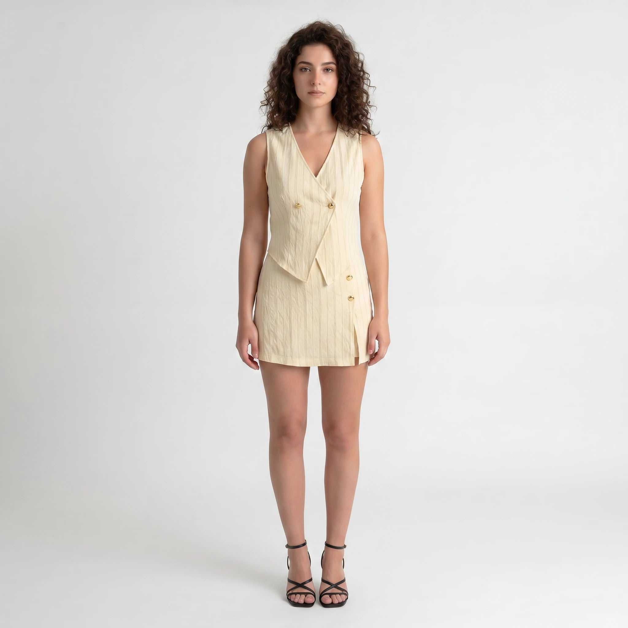 Vest Style Button Romper WHD0605298-S-251110