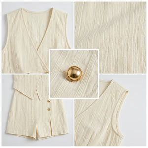 Vest Style Button Romper WHD0605298-S-251110