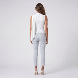 Asymmetric Draped White Top WHD0605301-S-260111