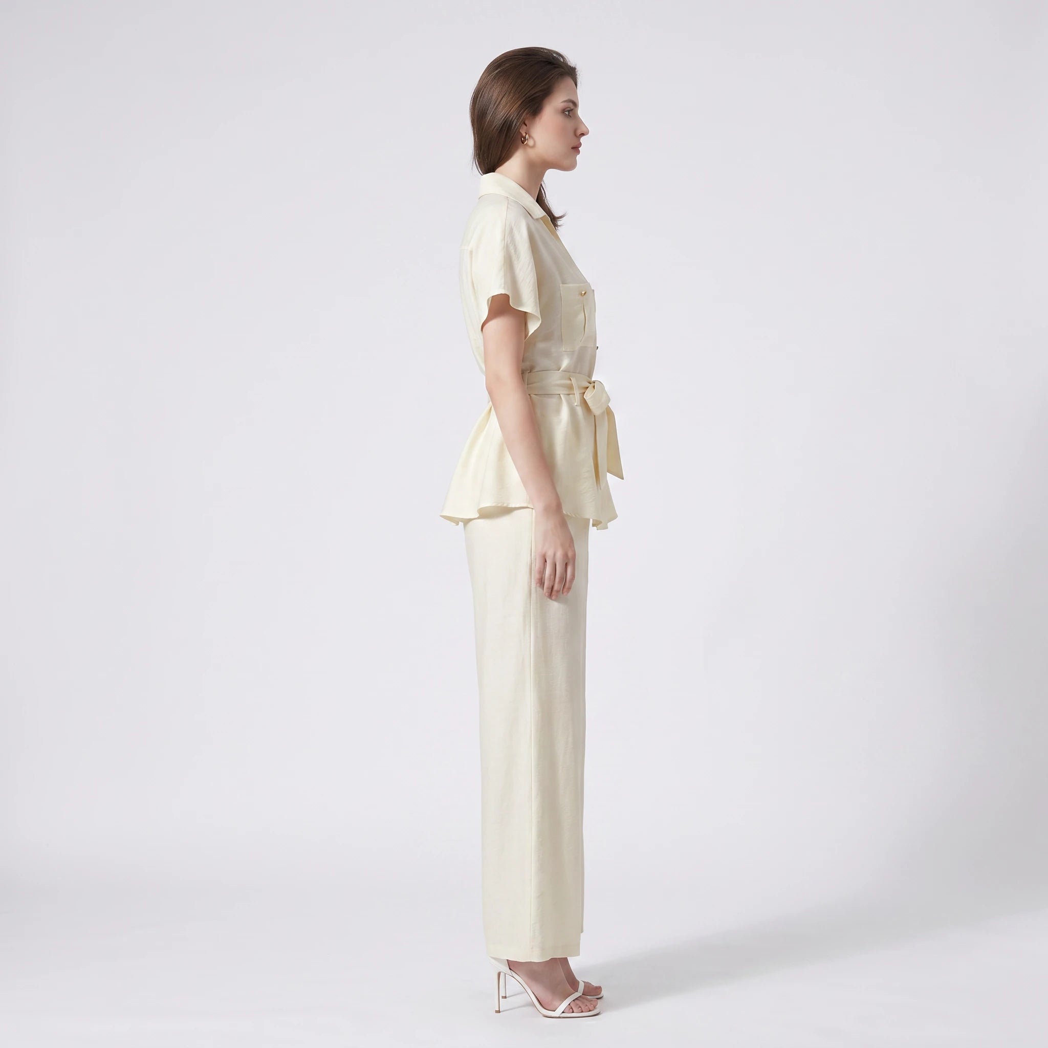 Belted Shirt Pants Set WHD0605304-S-250977