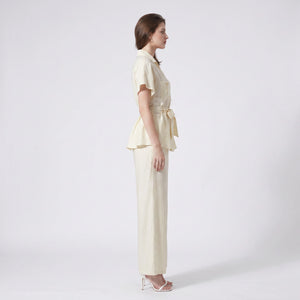 Belted Shirt Pants Set WHD0605304-S-250977