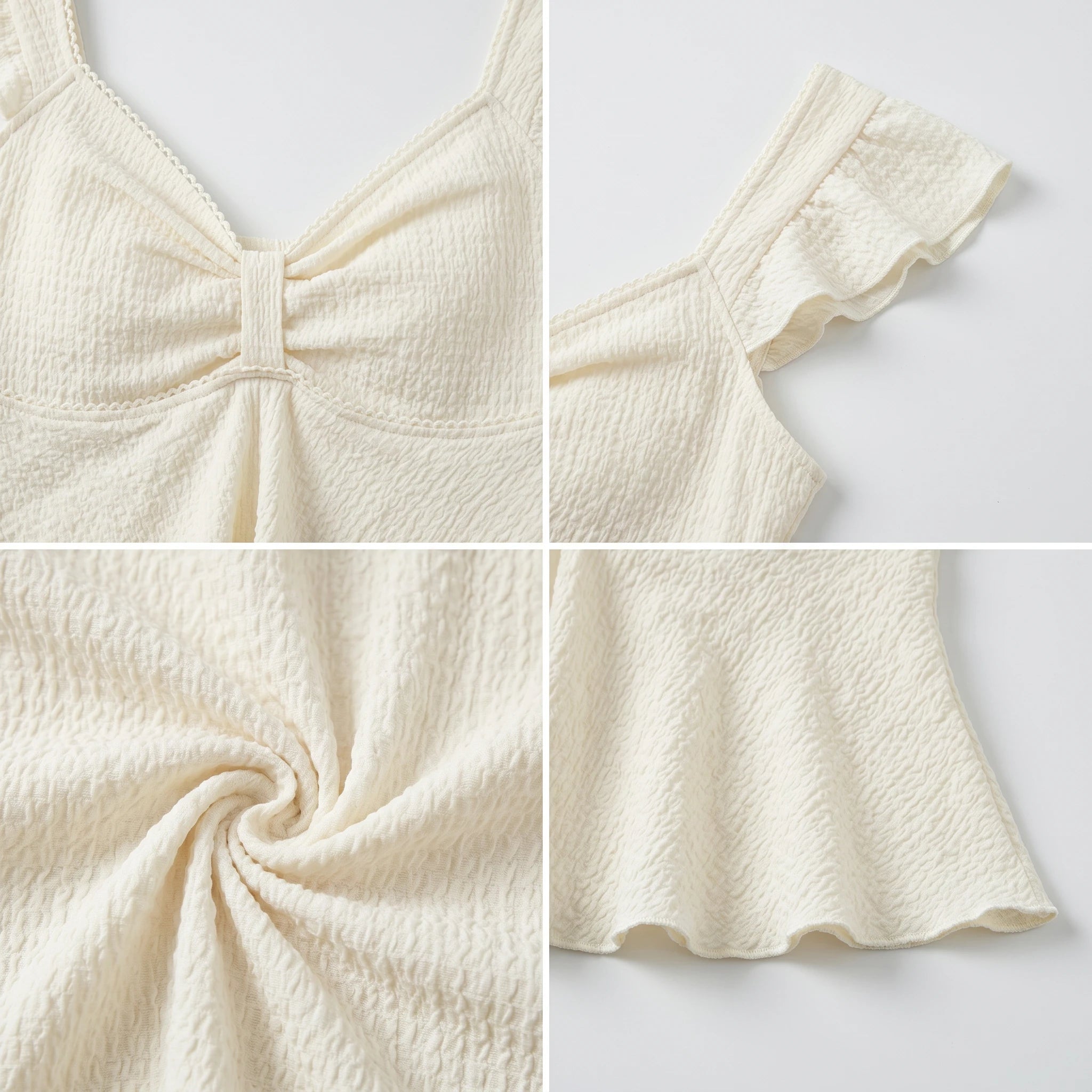 Textured Ruffle Peplum Top WHD0605307-S-250962