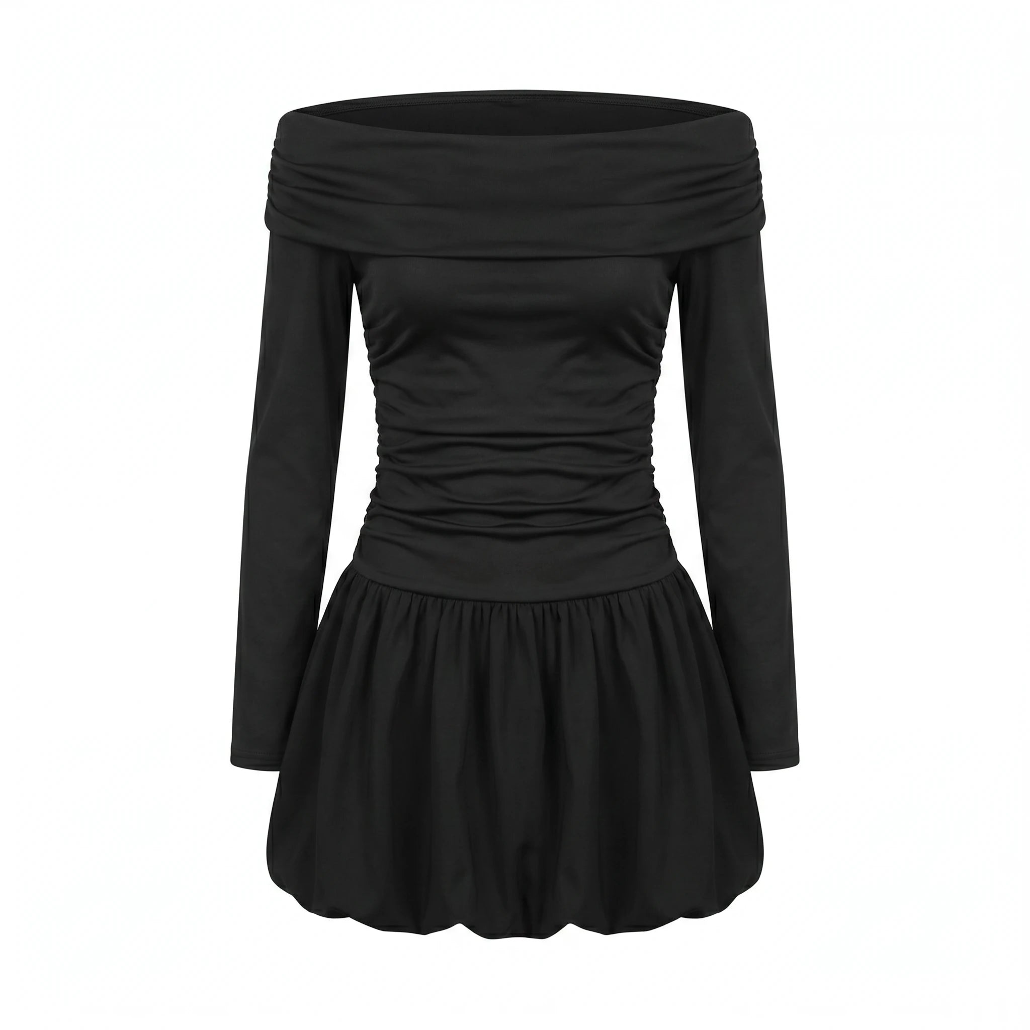 Off-Shoulder Bubble Mini Dress WHD0605309-S-2506178