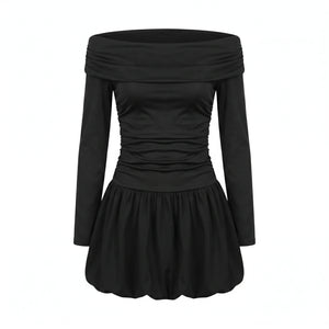 Off-Shoulder Bubble Mini Dress WHD0605309-S-2506178