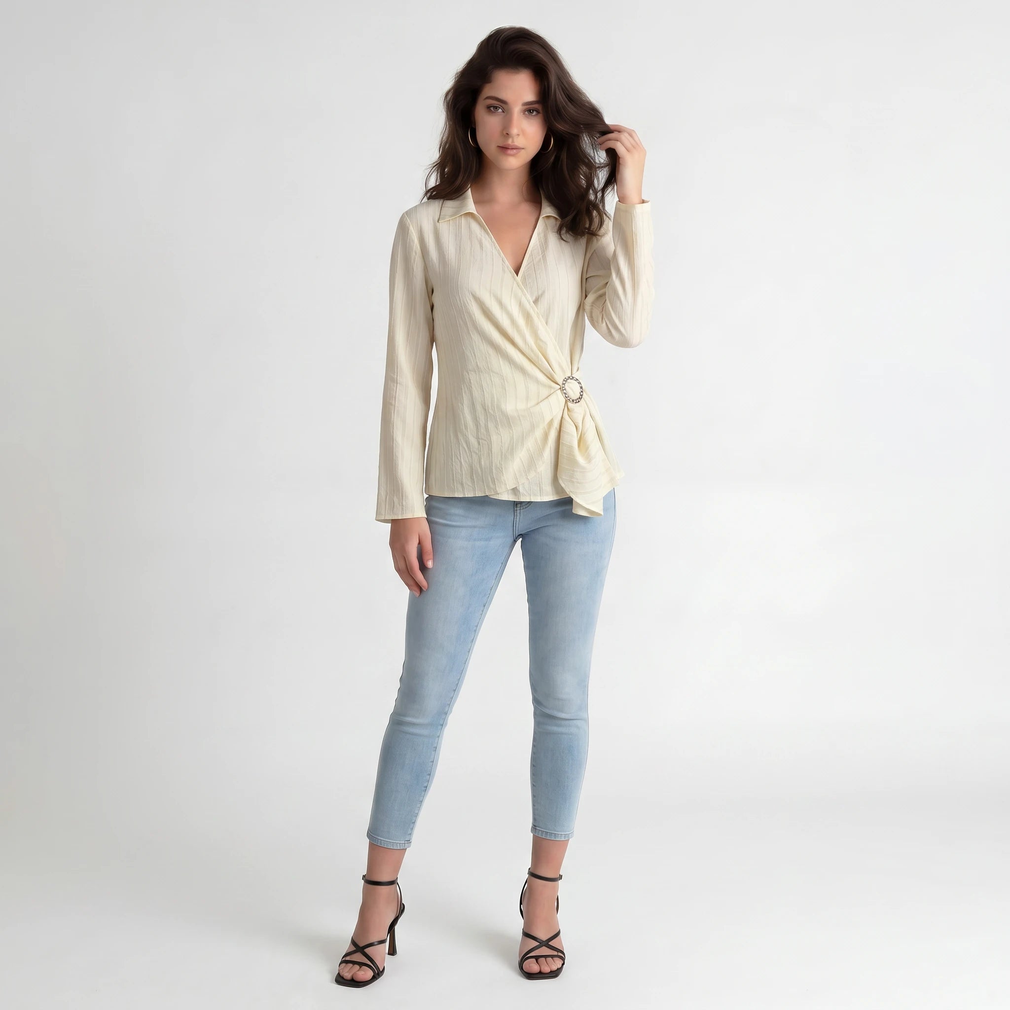 Wrap Ring Detail Blouse WHD0605310-S-251124