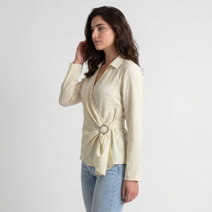 Wrap Ring Detail Blouse WHD0605310-S-251124