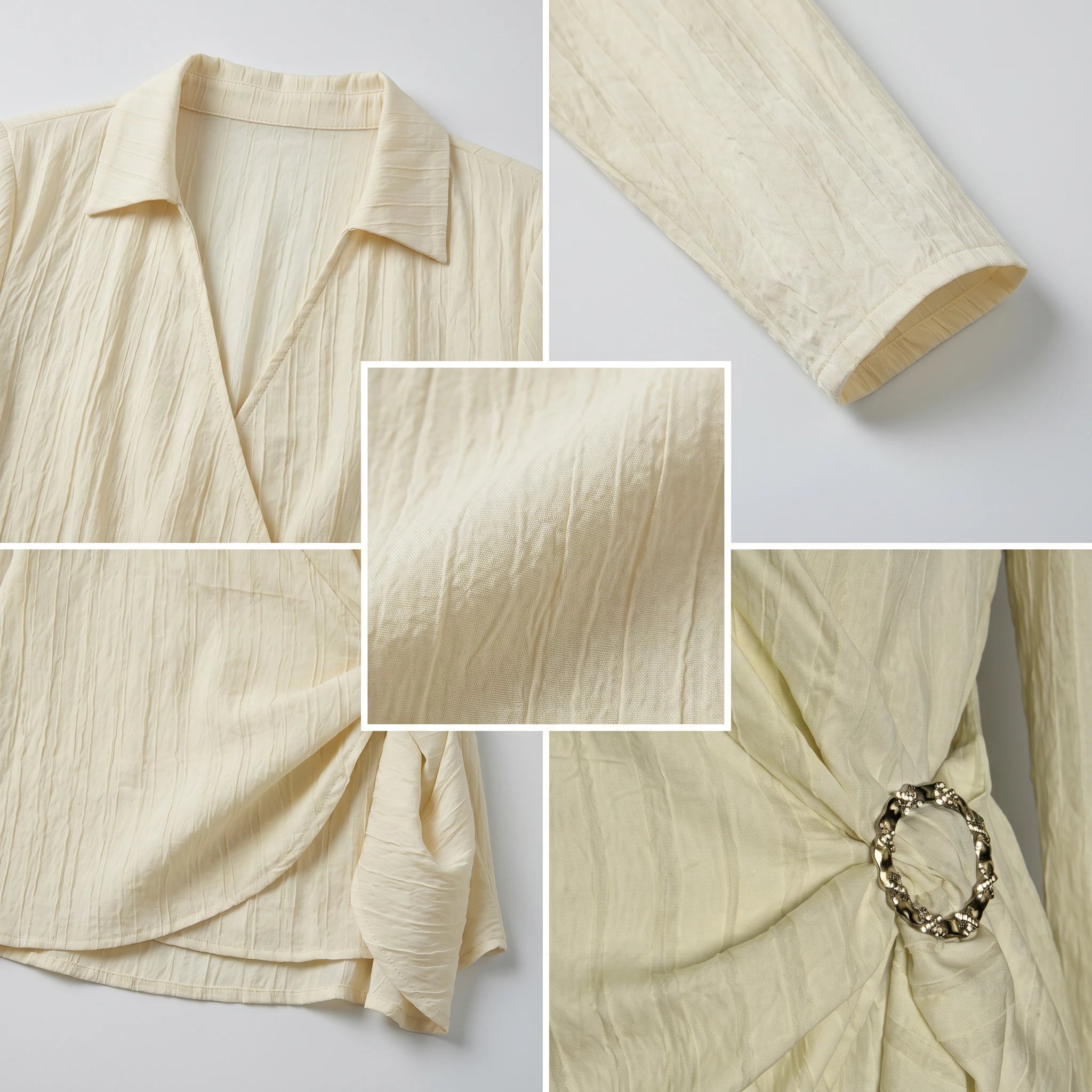 Wrap Ring Detail Blouse WHD0605310-S-251124