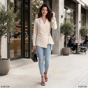 Wrap Ring Detail Blouse WHD0605310-S-251124