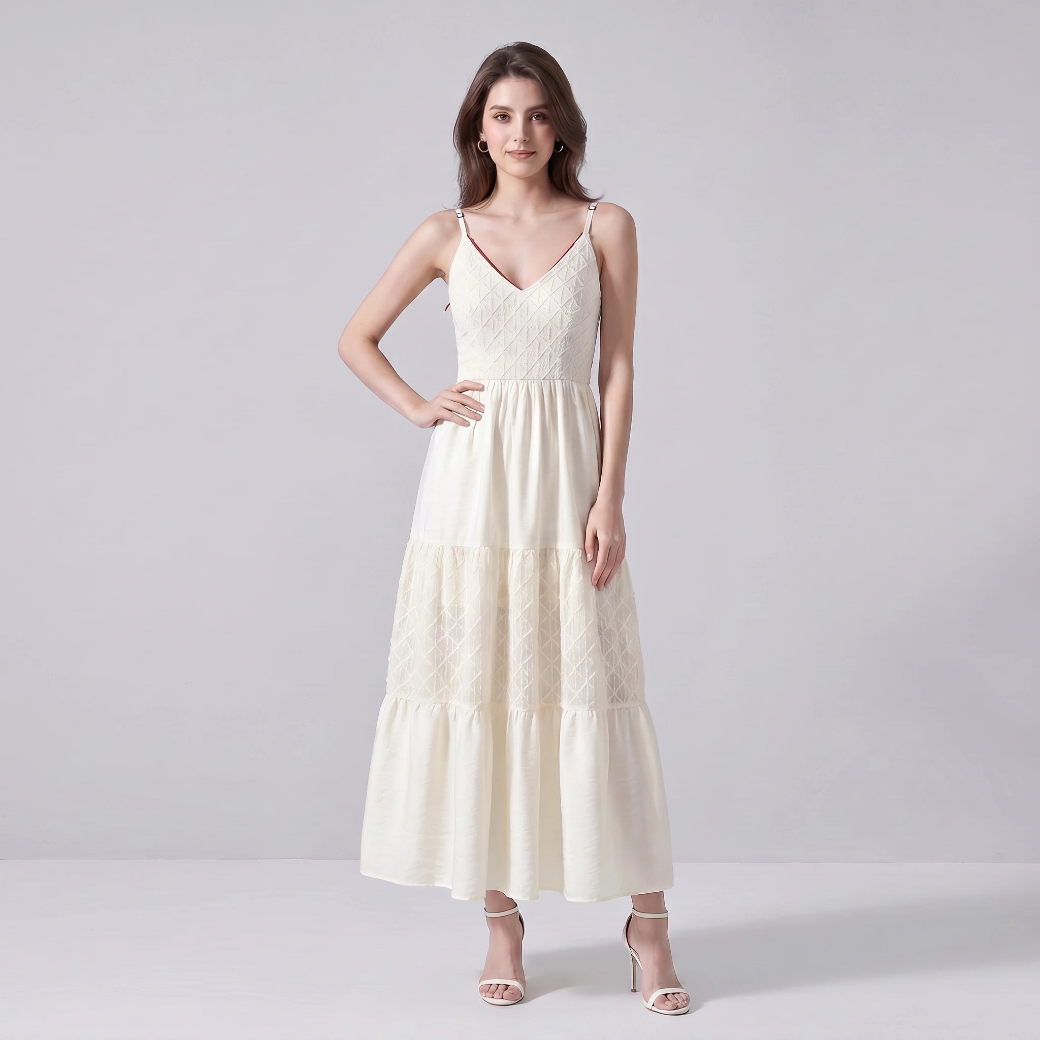 Textured Tiered Cami Dress WHD0605313-S-251130