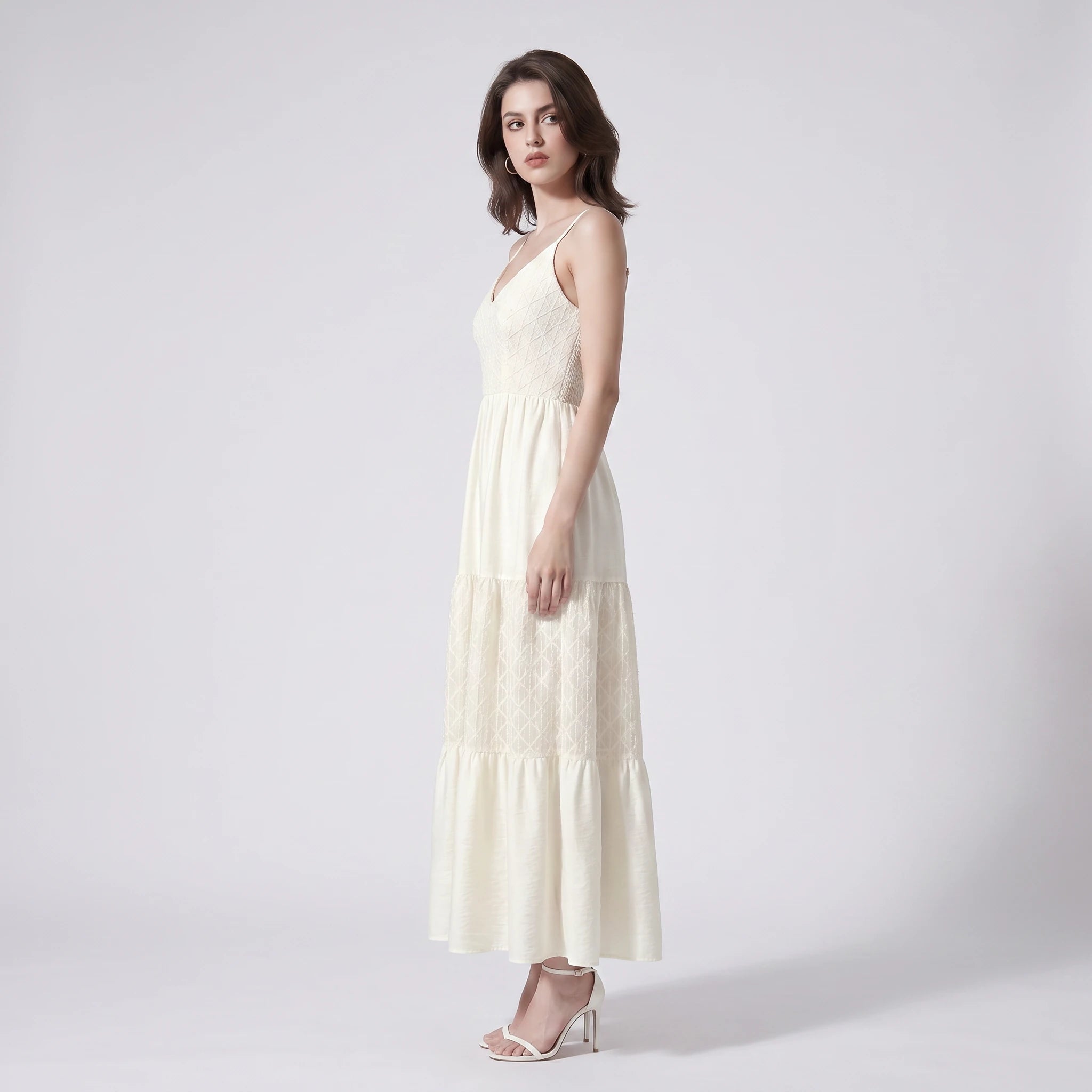 Textured Tiered Cami Dress WHD0605313-S-251130