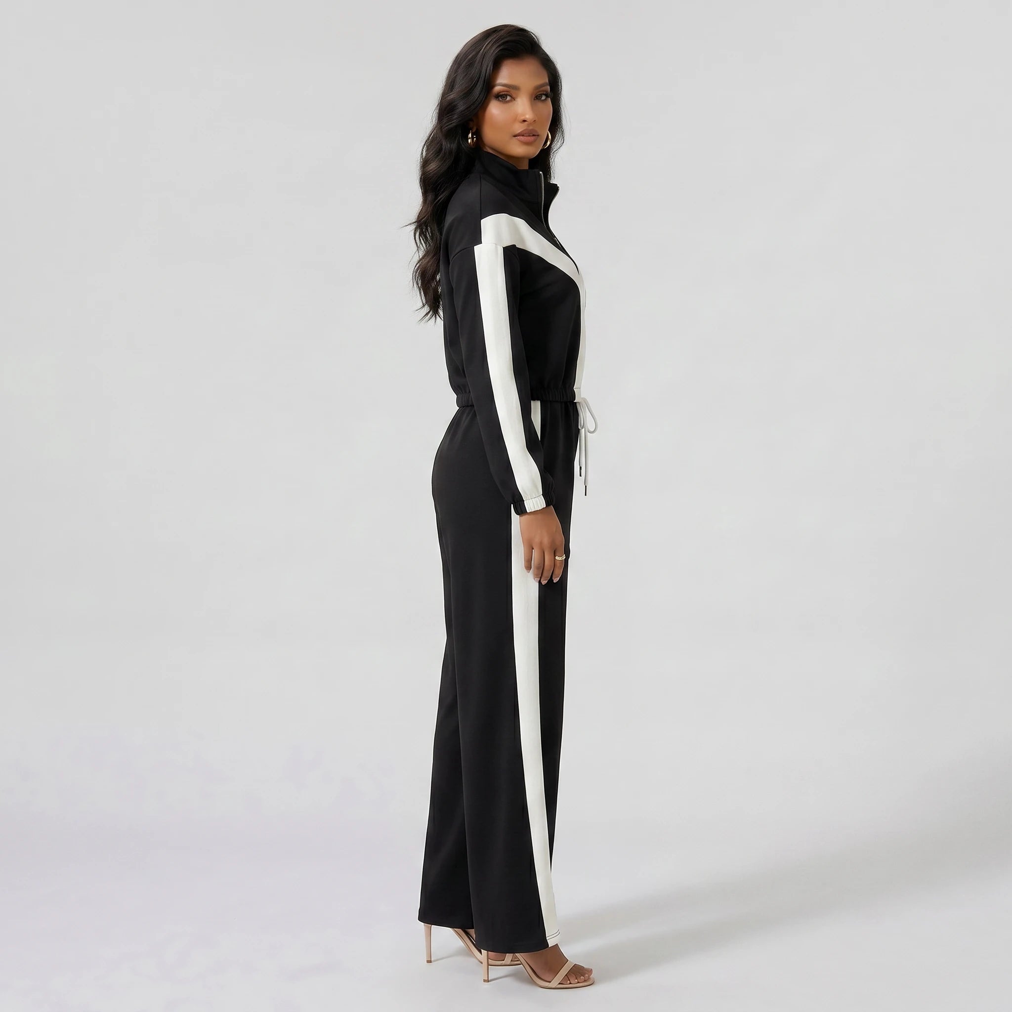 Colorblock Wide Leg Tracksuit WHD0605315-S-2512101