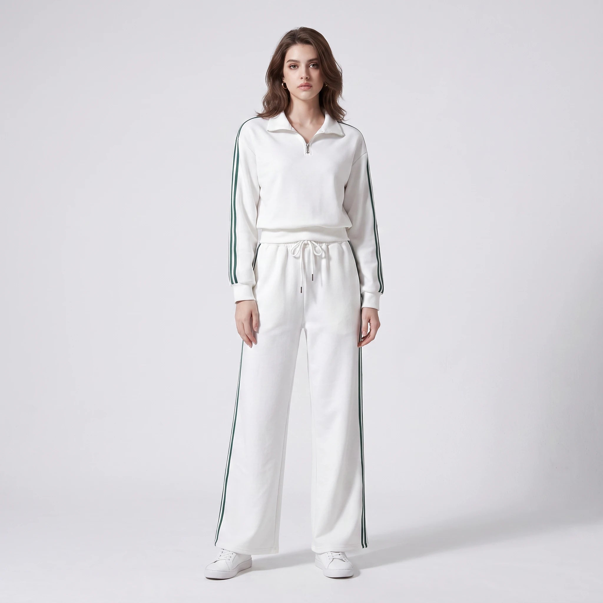 Stripe Half-Zip Lounge Set WHD0605316-S-2512105