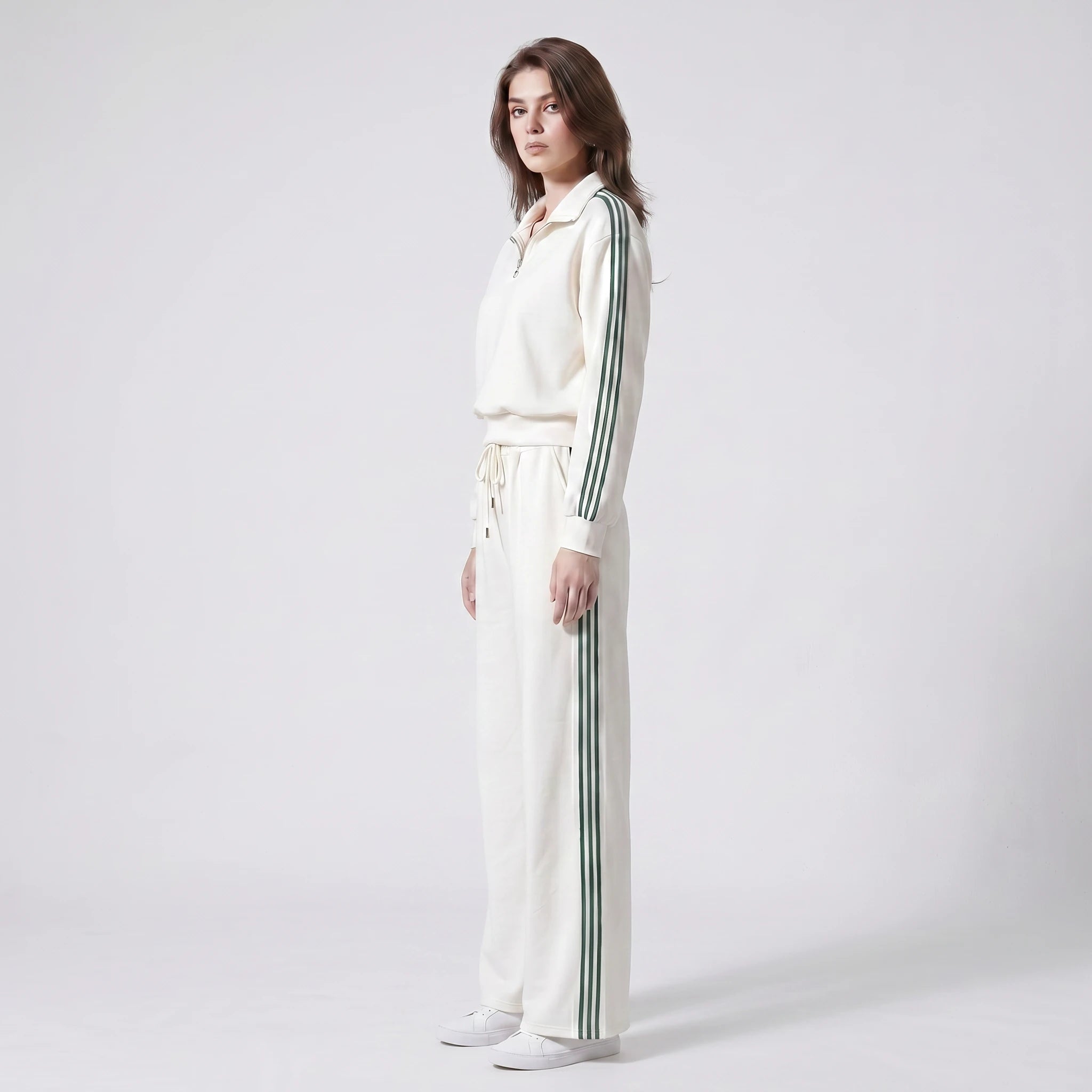 Stripe Half-Zip Lounge Set WHD0605316-S-2512105