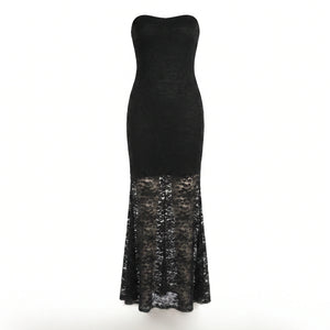 Strapless Lace Maxi Dress WHD0605318-S-251228