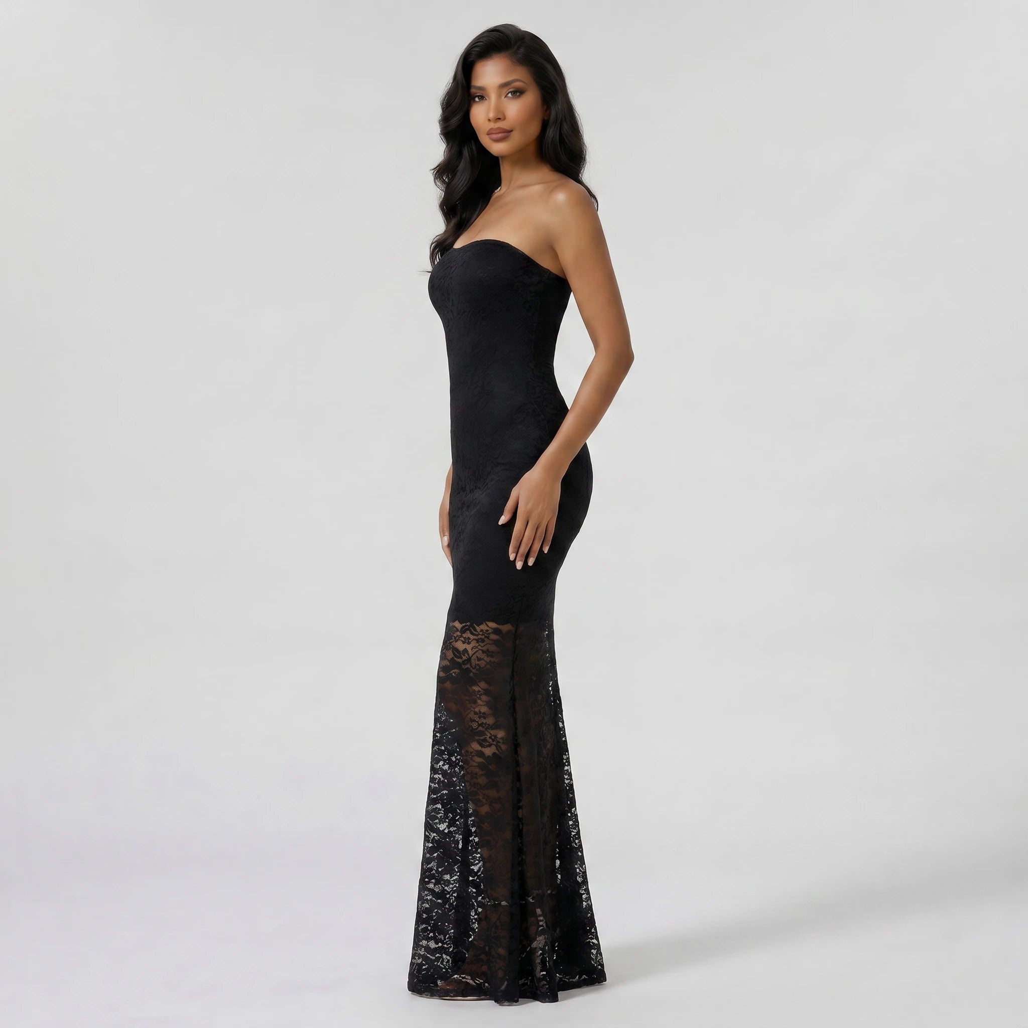 Strapless Lace Maxi Dress WHD0605318-S-251228