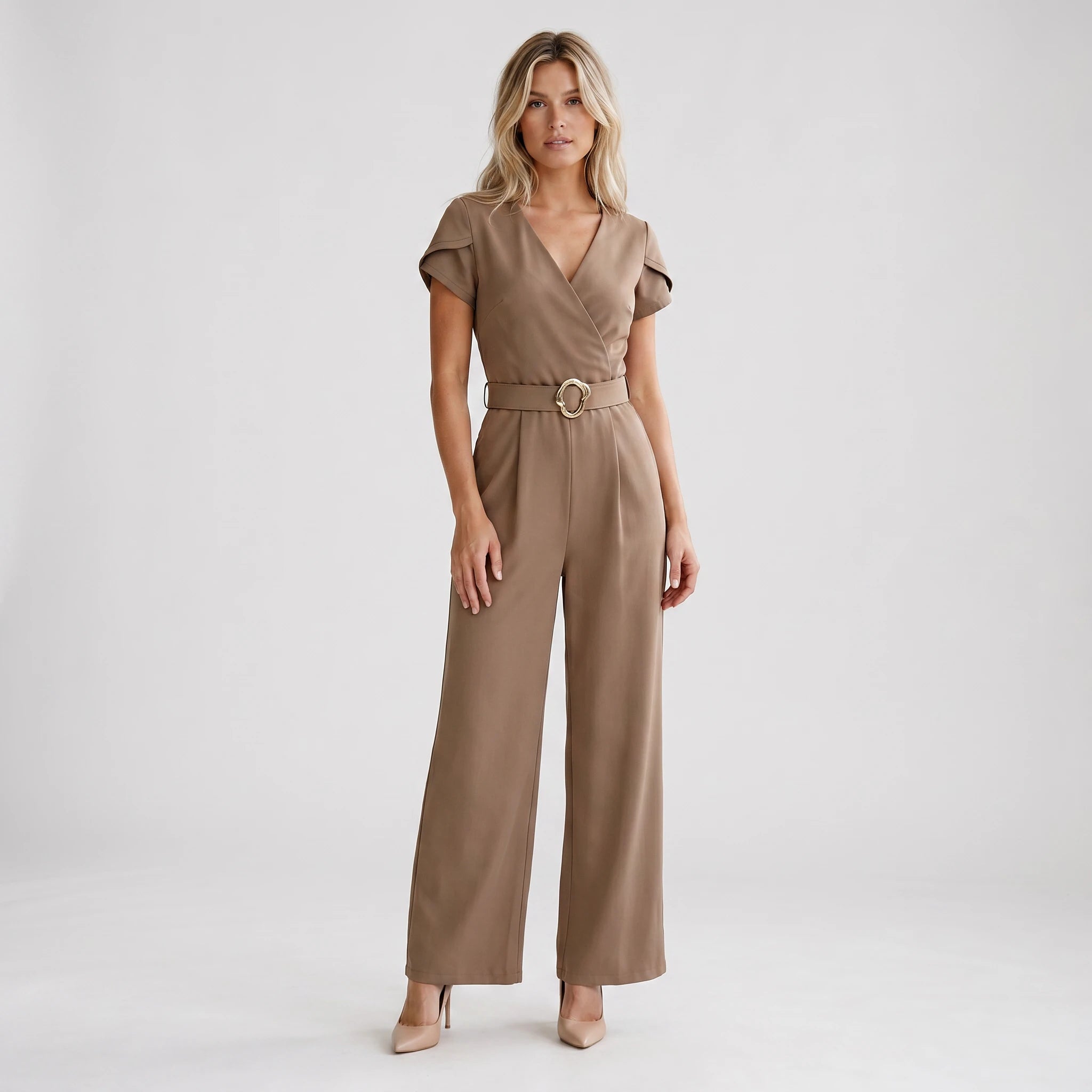 Belted Wide Leg Jumpsuit WHD0605321-LF2512
