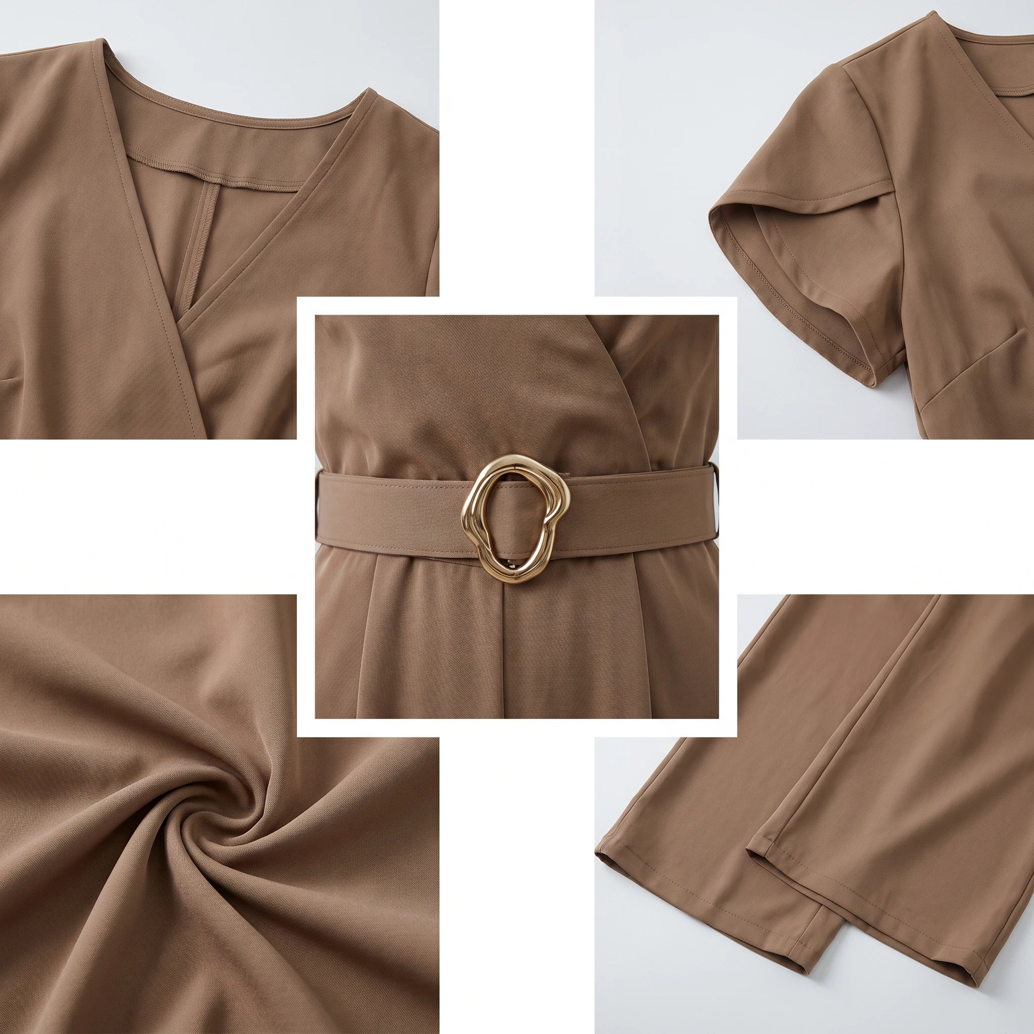 Belted Wide Leg Jumpsuit WHD0605321-LF2512
