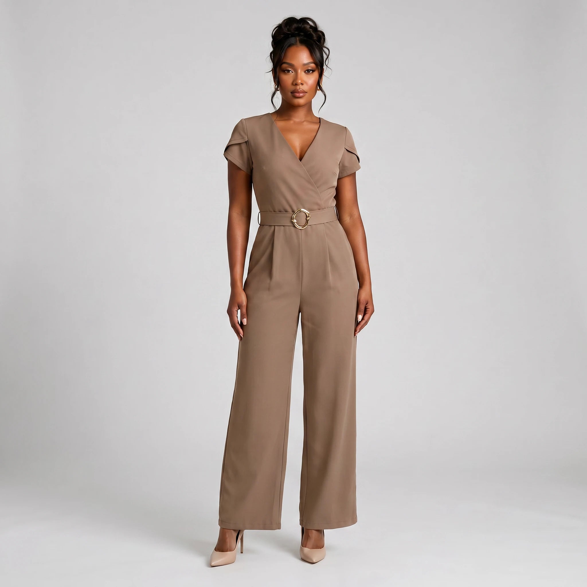 Belted Wide Leg Jumpsuit WHD0605321-LF2512