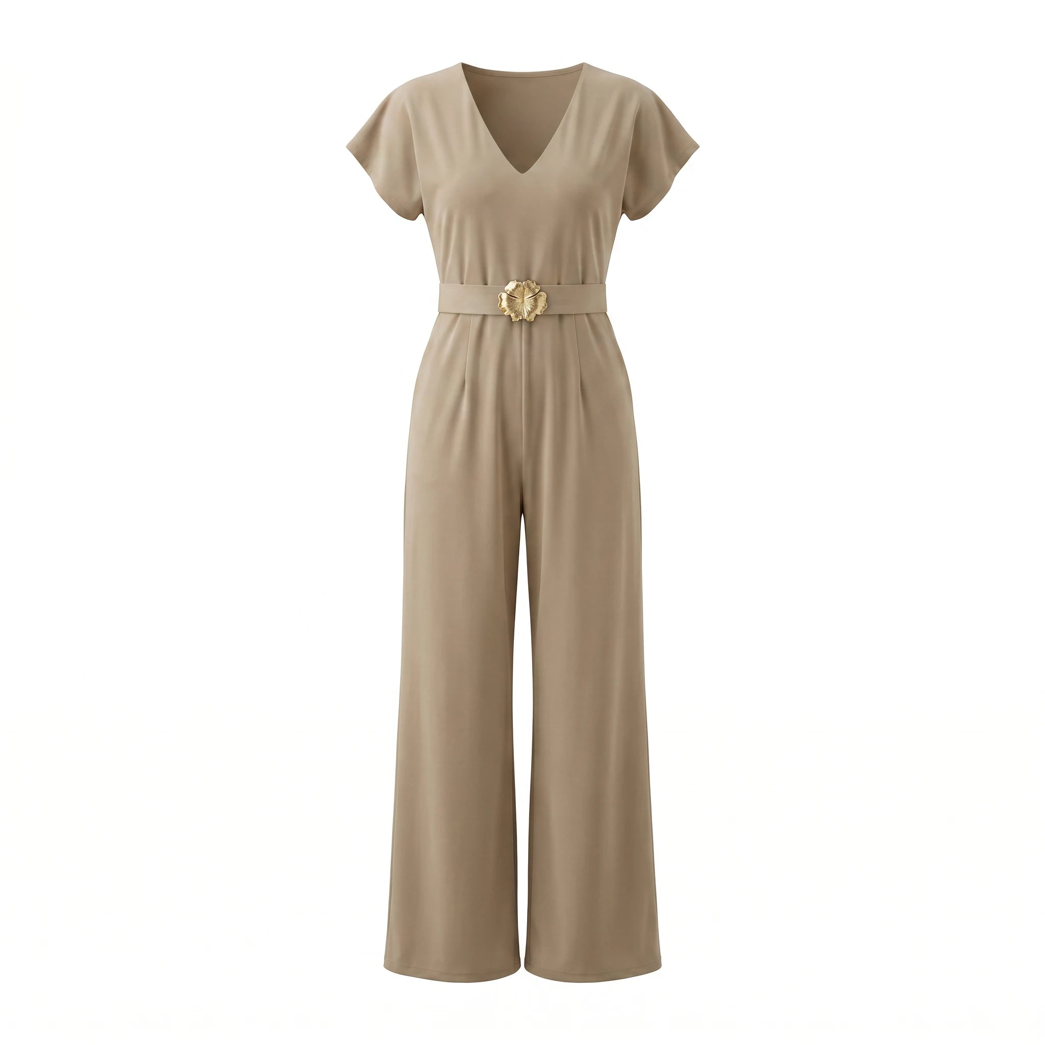 Gold Flower Buckle Jumpsuit WHD0605321-S-251039