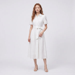 Eyelet Belted Shirt Dress WHD0605322-S-251191