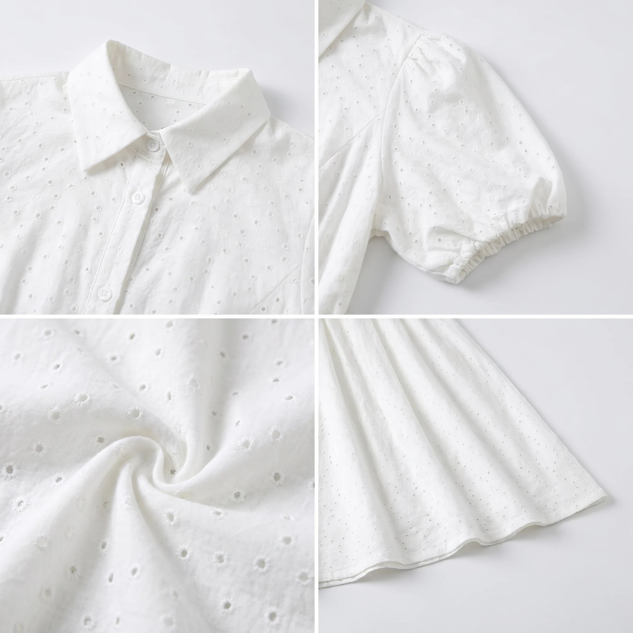 Eyelet Belted Shirt Dress WHD0605322-S-251191