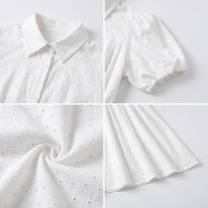 Eyelet Belted Shirt Dress WHD0605322-S-251191